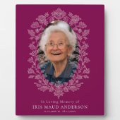 Elegante Blumen im Love Memory Plaque Fotoplatte (Vorderseite)