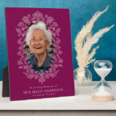 Elegante Blumen im Love Memory Plaque Fotoplatte (Seite)