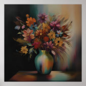 Elegante Blumen im Öl Poster (Vorne)