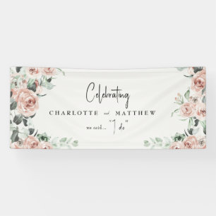Elegante Blumen in Hochzeit im Frühlingsrosé Banner