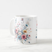 Elegante Blumen Kaffeetasse (Vorderseite Links)