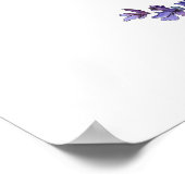 Elegante Blumen Lavendel Open Seating Wedding Poster (Ecke)