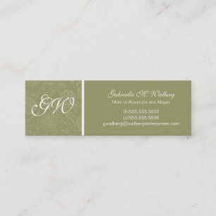 Elegante Blumen-Mama-Karten Telefonnummerkarte