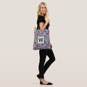 Elegante Blumen mit Monogramm Brautjungfer Initial Tasche