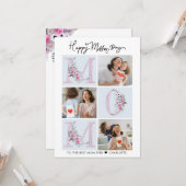 Elegante Blumen-Mutter-Foto-Collage Muttertag Karte (Vorderseite/Rückseite Beispiel)