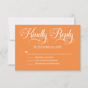 Elegante Blumen Orange & Blue Rose Hochzeiten RSVP Karte