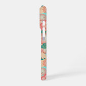 Elegante Blumen Ornament Frühling Peach Garden Boh iPhone Hülle (Linke Seite)