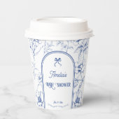 Elegante Blumen Ornament Vintage Babydusche Pappbecher (Vorderseite)