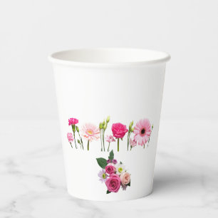 Elegante Blumen-Papierbecher – Sanftes botanisches Pappbecher