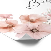Elegante Blumen Pink Bow Baby Dusche Willkommen Poster (Ecke)