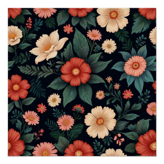 Elegante Blumen Poster (Vorderseite)