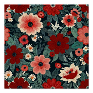 Elegante Blumen Poster