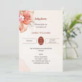 Elegante Blumen-Rahmen-Babydusche individuell ange Einladung (Stehend Vorderseite)