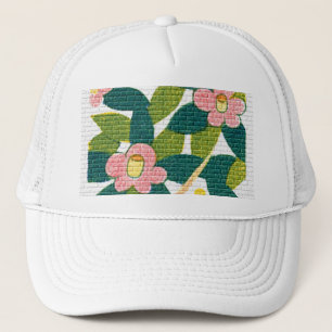Elegante Blumen & Reben Truckerkappe