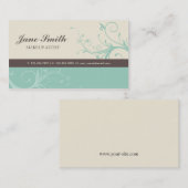 Elegante Blumen-Retro modernes stilvolles mit Visitenkarte (Vorne/Hinten)