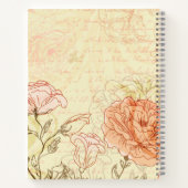 Elegante Blumen Rose Kalligrafie Vintage Notizblock (Rückseite)
