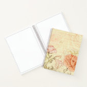 Elegante Blumen Rose Kalligrafie Vintage Notizblock (Innenseite)