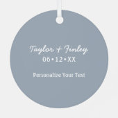 Elegante Blumen Rustikale Dusty Blue Wedding Sonne Ornament Aus Metall (Rückseite)