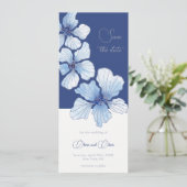 Elegante Blumen Save the Date Einladung (Stehend Vorderseite)