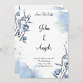 Elegante Blumen Save the Date Weeding Einladung (Vorne/Hinten)