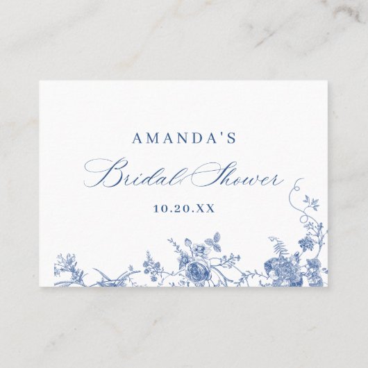 Elegante Blumen schätzen die Anzahl der Game Card Visitenkarte (Rückseite)