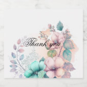 Elegante Blumen Schaumweinetikett (Einzelnes Label)