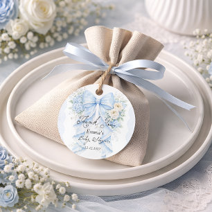 Elegante Blumen-Schleife Jungen-Baby-Party Dankesc Geschenkanhänger