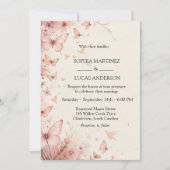 Elegante Blumen-Schmetterling-Hochzeit Einladung (Vorderseite)