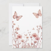 Elegante Blumen-Schmetterling-Hochzeit Einladung (Rückseite)