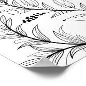 Elegante Blumen Schwarz und Weiß Begrüßung Poster (Ecke)