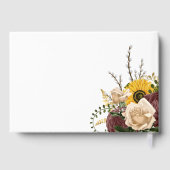 Elegante Blumen Sonnenblumen Hochzeitspazierweg Gästebuch (Rückseite)