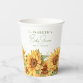 Elegante Blumen-Sonnenblumendusche Pappbecher (Vorderseite)