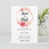 Elegante Blumen speichern Sie die Datumskarten mit Save The Date (Stehend Vorderseite)