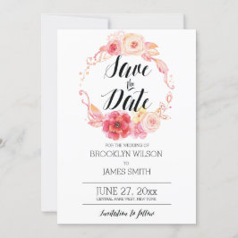 Elegante Blumen speichern Sie die Datumskarten mit Save The Date
