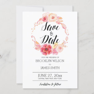 Elegante Blumen speichern Sie die Datumskarten mit Save The Date