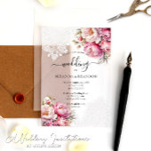 Elegante Blumen Spitzen Akryllische Hochzeitseinla Acryleinladungen