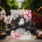 Elegante Blumen Spitzen Akryllische Hochzeitseinla Acryleinladungen