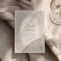 Elegante Blumen-Spitzen-Einladung zur Brautparty