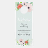 Elegante Blumen stören den Empfang von Hochzeiten  Türanhänger (Rückseite)