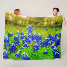 Elegante Blumen Texas Bluebonnets Moderne Fleecedecke