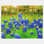 Elegante Blumen Texas Bluebonnets Moderne Fleecedecke (Vorderseite (Horizontal))
