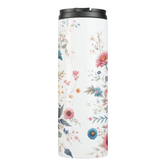 Elegante Blumen Thermosbecher (Rückseite)