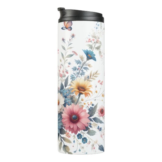 Elegante Blumen Thermosbecher (Nach rechts gedreht)