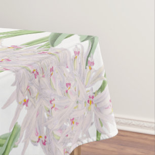 Elegante Blumen-Tischdecke mit pastellrosa Lilien Tischdecke