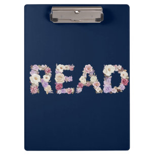 Elegante Blumen-Typografie zum LESEN - Pastell-Bot Klemmbrett