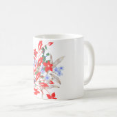 Elegante Blumen- und Blätterkunst | Minimal Kaffeetasse (VorderseiteRechts)
