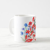 Elegante Blumen- und Blätterkunst | Minimal Kaffeetasse (Vorderseite Links)