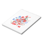 Elegante Blumen- und Blätterkunst | Minimal Notizblock (Rotiert)