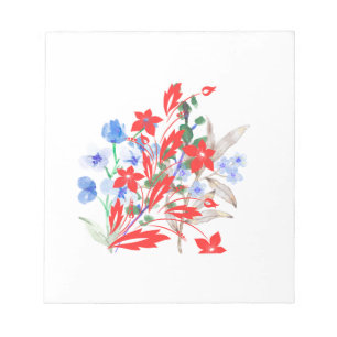 Elegante Blumen- und Blätterkunst Minimal Notizblock