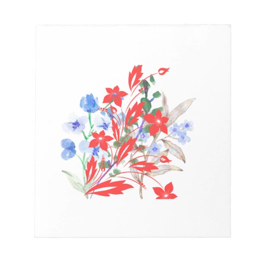 Elegante Blumen- und Blätterkunst | Minimal Notizblock (Vorderseite)